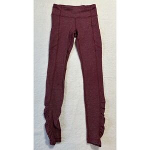 Lululemon Womens Size 4 Red Speed Tight Ruched Leggings (S2)